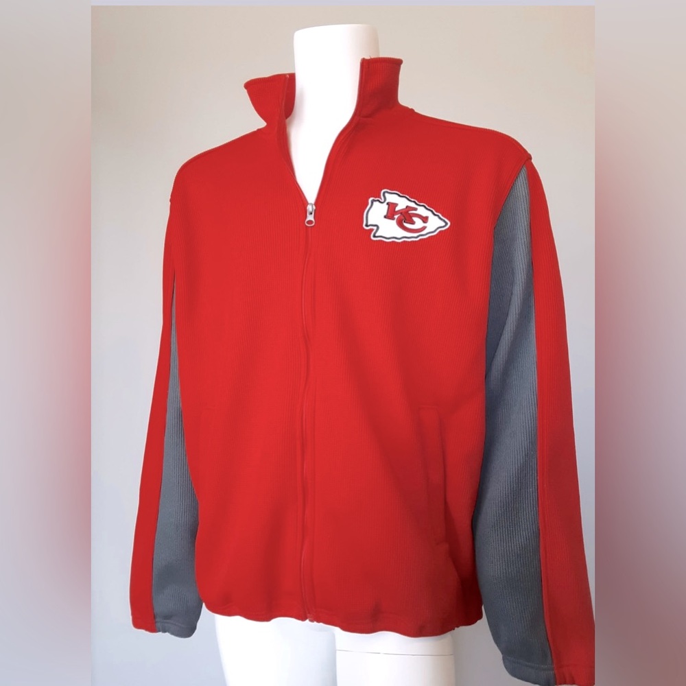 Kansas City Chiefs Men's XL Carl Banks NFL Full-Zip Fleece Lined Jacket LIkE NEW